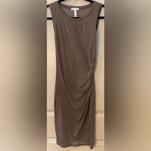 Leith Taupe Brown Sleeveless Scoopneck Cinched Mini Dress Women's Sz XS